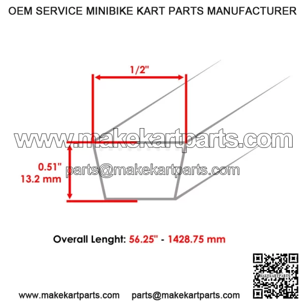 48285 486284 52" Deck Drive V Belt For Scag Super Z SMZ52  SSZ18 20 22 STHM 18 - Image 3