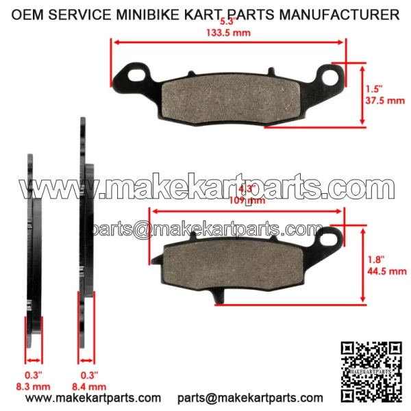 Front Brake Pads For Suzuki SFV650 SFV 650 Gladius 2009-2015 / 59101-33880 - Image 3